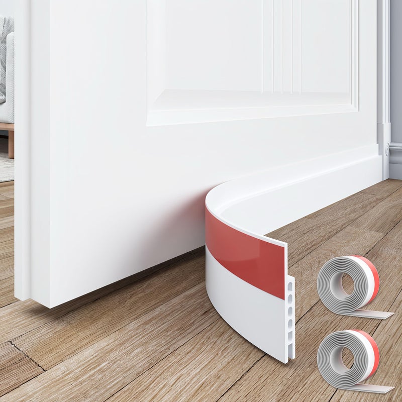 SYIPO 2 Pack Under Door Draft Stopper, 39" Premium Door Sweep Seal Strip Door Weather Stripping, Save Energy & Easy Instal Sound Proof Bottom Seal - Ideal for Keeping Out Cold/Hot Air & Noise - Image 1